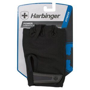 NEW Harbinger Power Weightlifting Glove with Adjustable Wrist Strap, Black